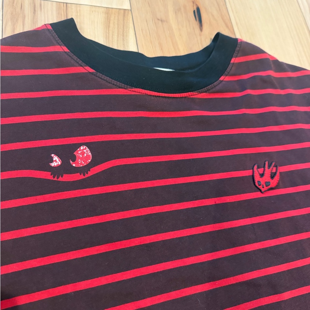 Alexander Mcqueen MCQ eyes print striped T shirt - Picture 5 of 6